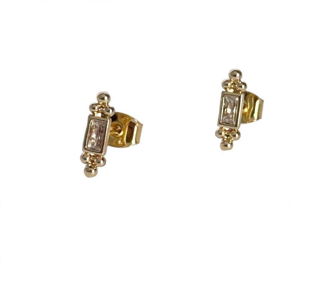 NEW TRAMPS+THIEVES women's somewhere stud earrings in gold